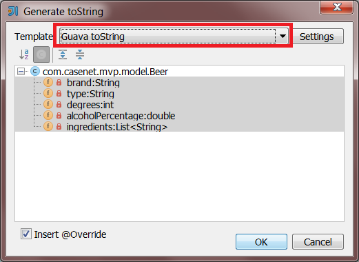 IntelliJ IDEA toString() template