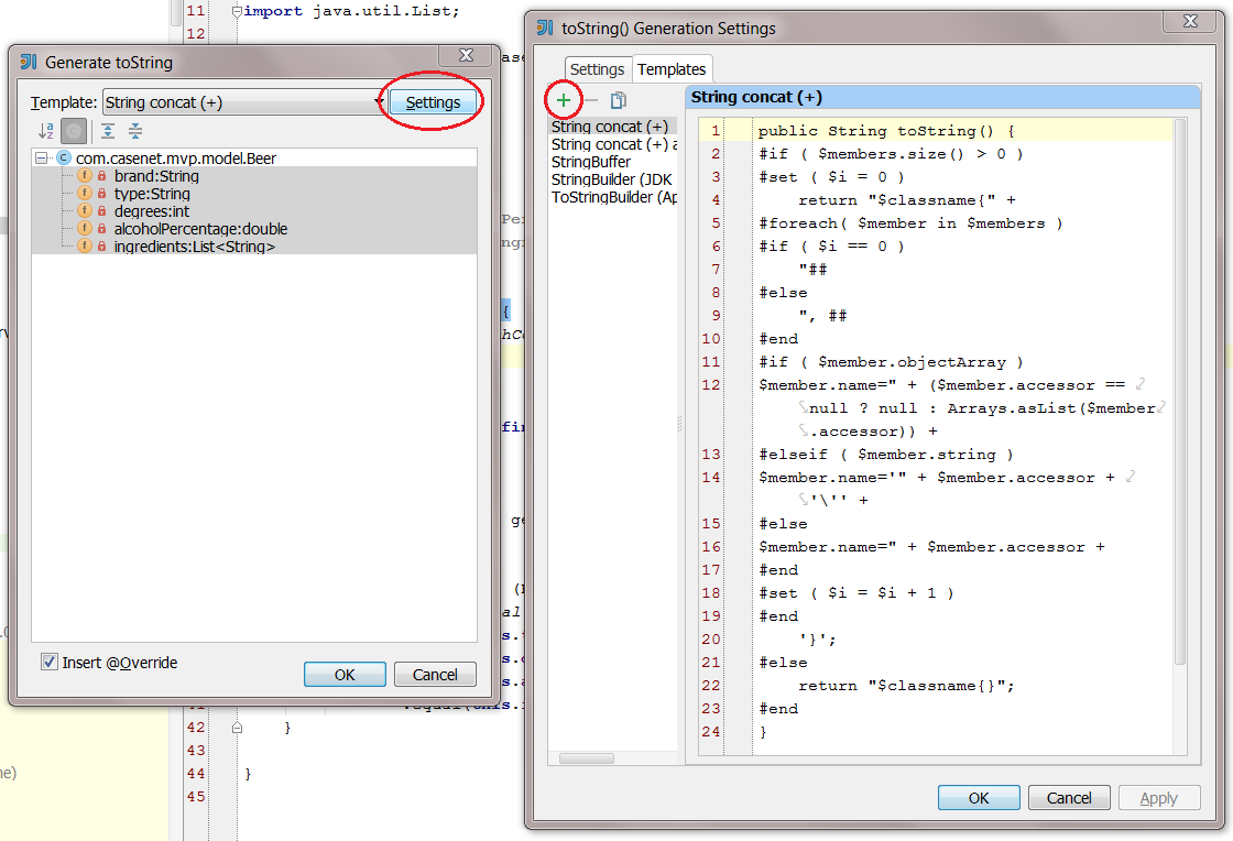 IntelliJ IDEA toString template